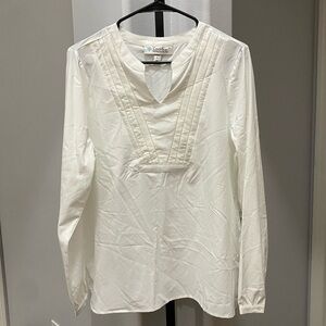 Coolibar Tunic Outdoor Top UPF 50 Sun protection Long Sleeve White Top Large